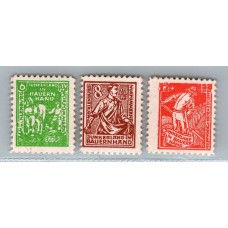 ALEMANIA ESTAMPILLA SEGUNDA GUERRA MUNDIAL OCUPACION SOVIETICA 1945 Yv 19a/21a SERIE COMPLETA NUEVA CON GOMA ZONA RUSA MECKLENBURG SON LAS VARIANTES DE COLOR 15 EUROS